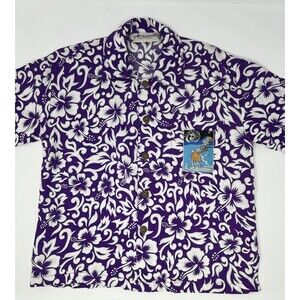 Uluwatitos Bali Island Boys Purple Short Sleeve Hawaiin Shirt Size 6‎